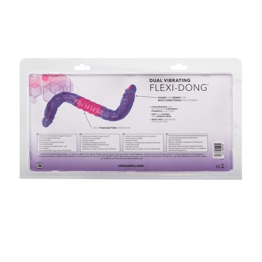 California Exotics - Dual Vibrating Flexi Double Dong 15" (Purple) CE1694 CherryAffairs