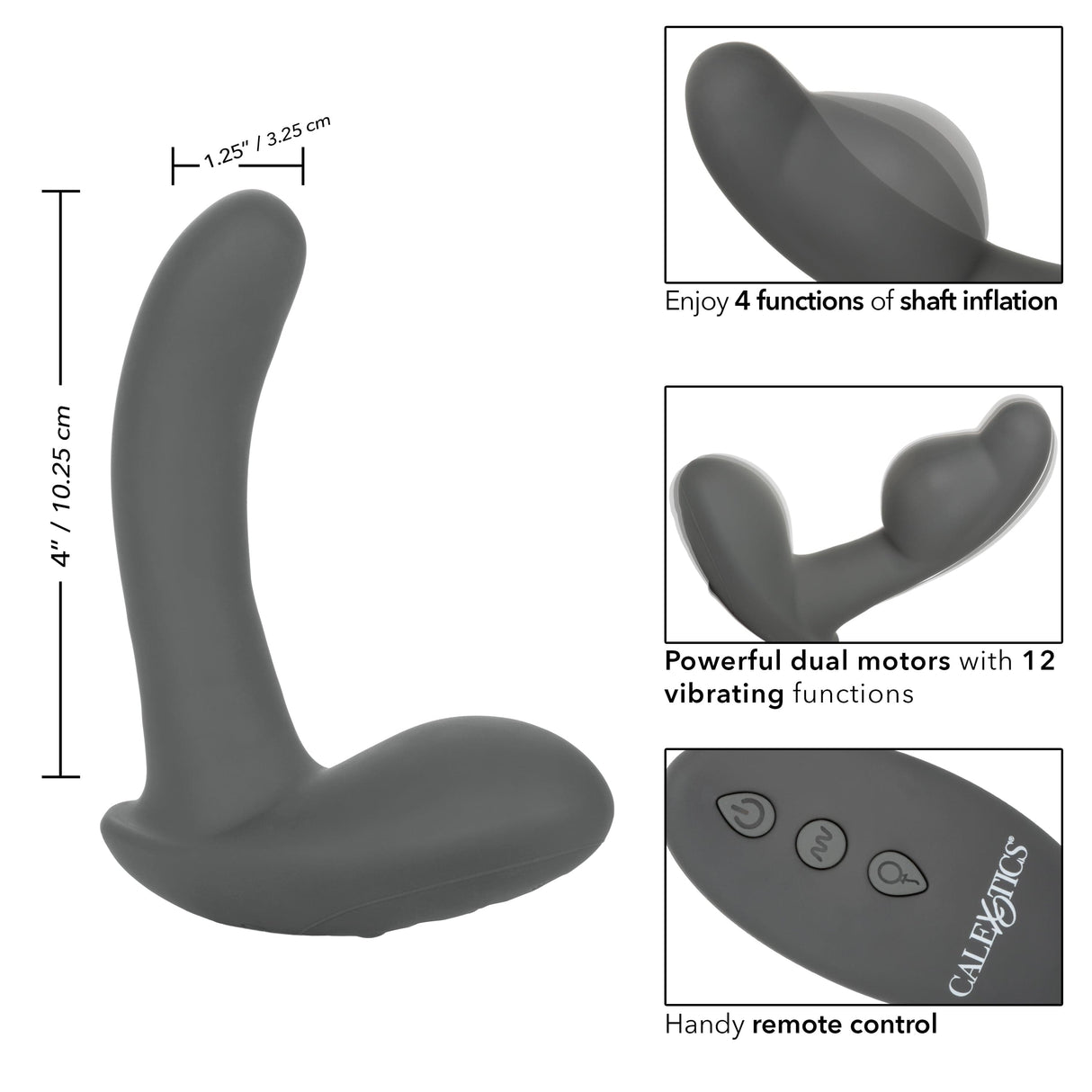 California Exotics - Eclipse Remote Control Inflatable Probe Prostate Massager (Black) CE1939 CherryAffairs