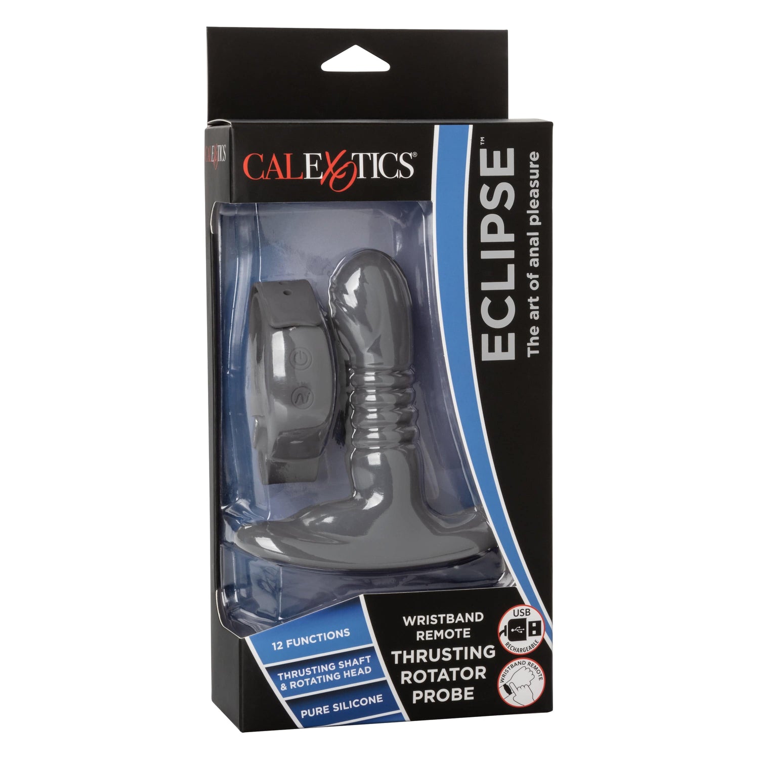 California Exotics - Eclipse Wristband Remote Thrusting Rotator Probe Anal Plug (Black) CE1931 CherryAffairs