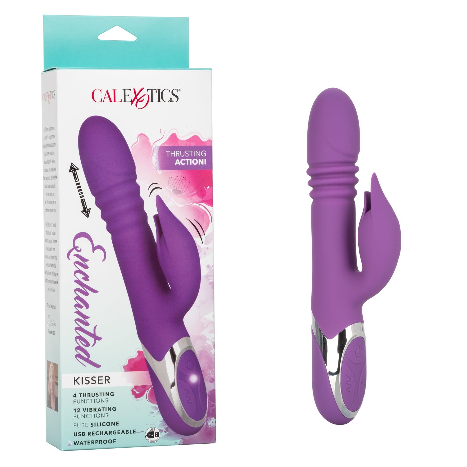 California Exotics - Enchanted Kisser Thrusting Rabbit Vibrator (Purple) CE1919 CherryAffairs