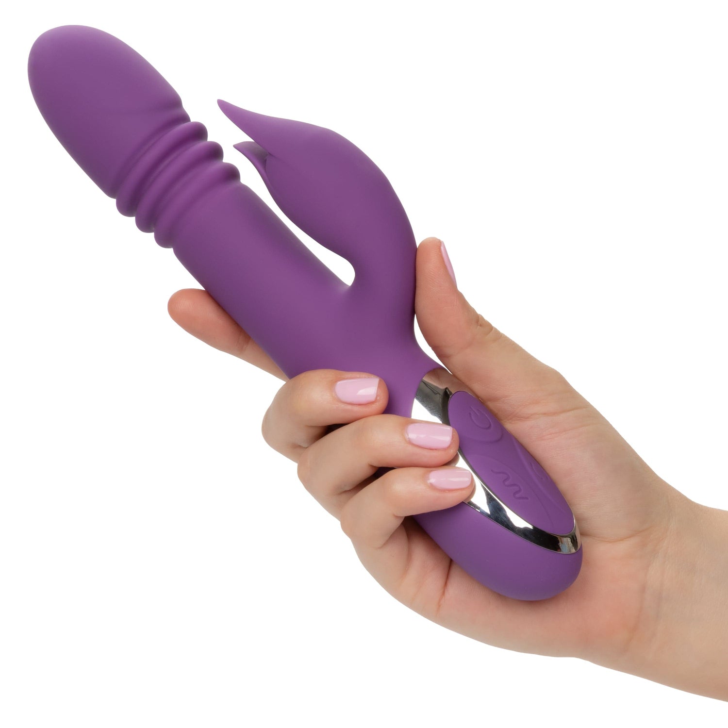 California Exotics - Enchanted Kisser Thrusting Rabbit Vibrator (Purple) CE1919 CherryAffairs