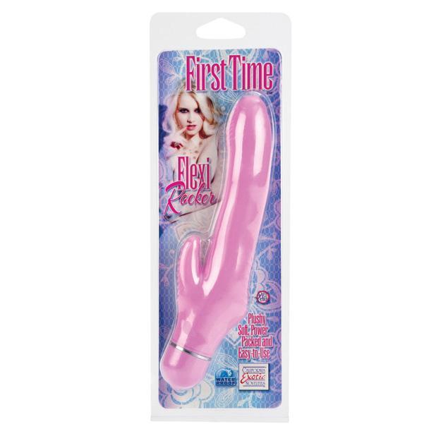 California Exotics - First Time Flexi Rocker Rabbit Vibrator (Pink) CE1313 CherryAffairs