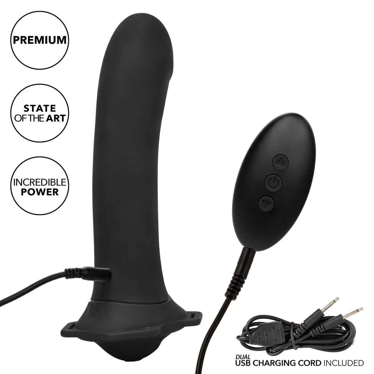 California Exotics - Her Royal Harness Me2 Remote Rumbler Strap On (Black) CE1970 CherryAffairs