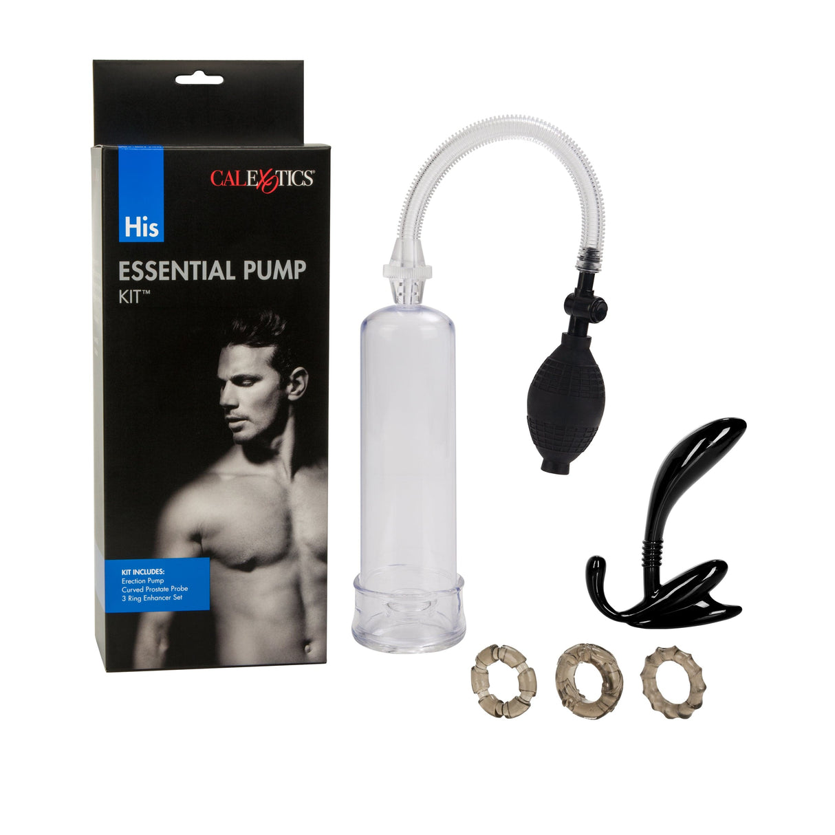 California Exotics - His Essential Penis Pump Kit (Black) CE1913 CherryAffairs