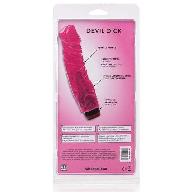 California Exotics - Hot Pinks Devil Dick Vibrating Dildo 6.5" (Pink) CE1324 CherryAffairs