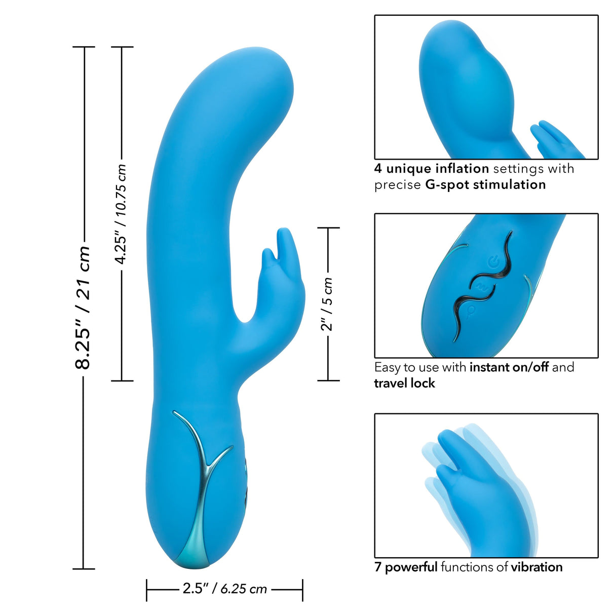 California Exotics - Insatiable G Inflatable G Bunny Vibrator (Blue) CE1881 CherryAffairs