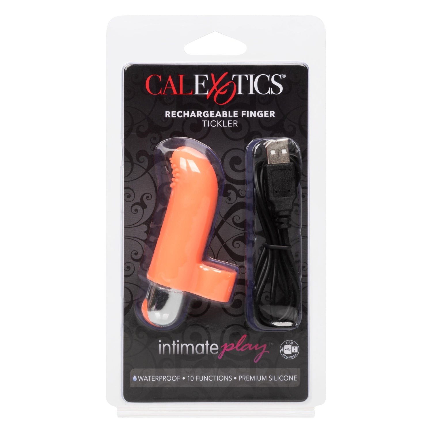 California Exotics - Intimate Play Rechargeable Finger Tickler Clit Massager (Orange) CE1927 CherryAffairs