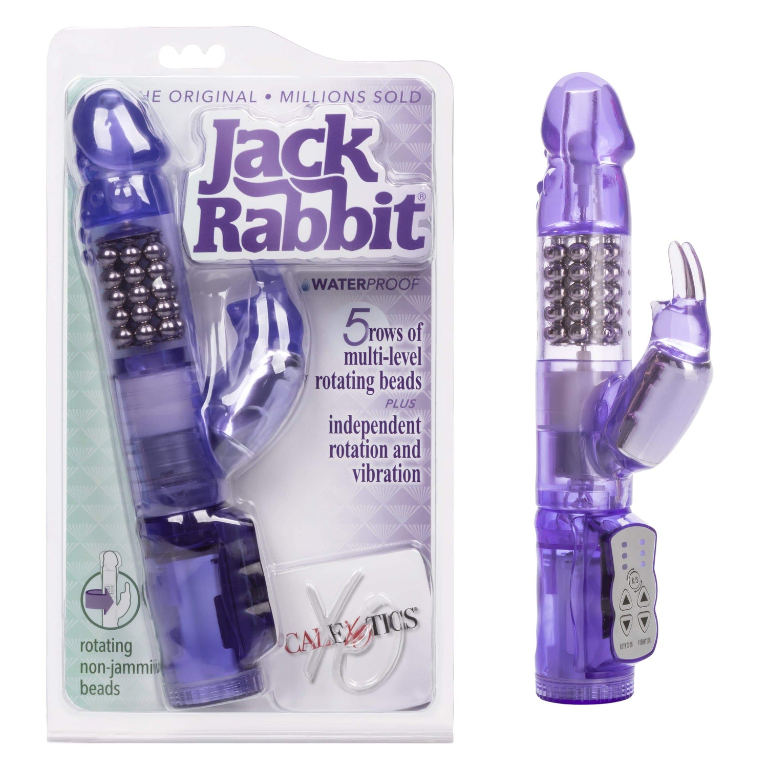 California Exotics - Jack Rabbit Waterproof 5 Rows Jack Rabbit Vibrator (Purple) CE1785 CherryAffairs