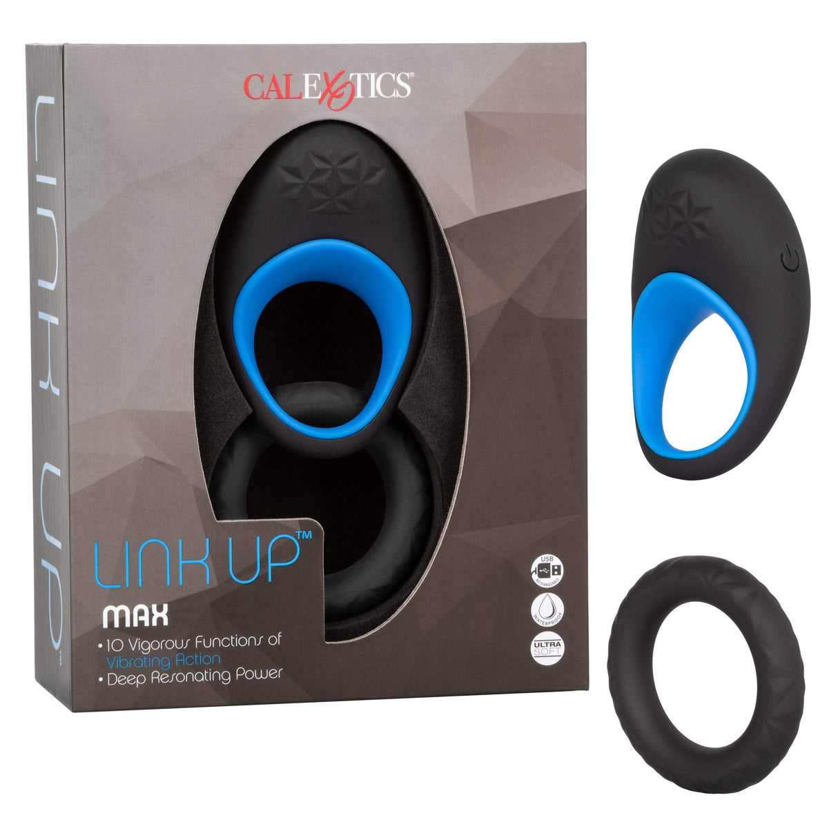 California Exotics - Link Up Max Vibrating Cock Ring (Black) CE1803 CherryAffairs