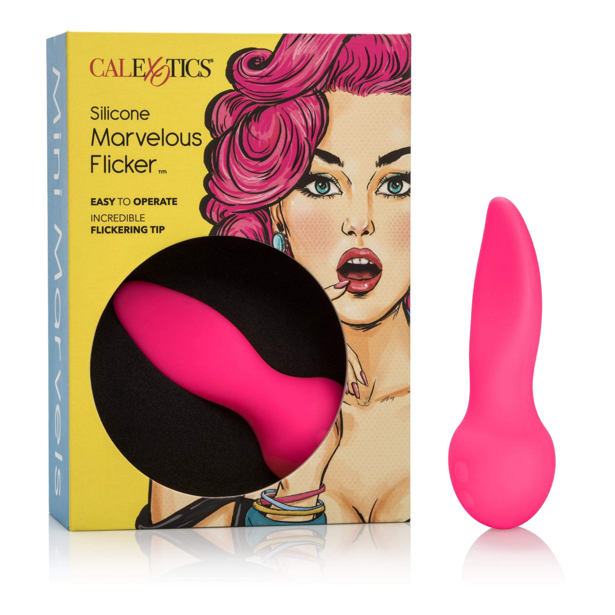 California Exotics - Mini Marvels Silicone Marvelous Flicker Clit Massager (Pink) CE1507 CherryAffairs