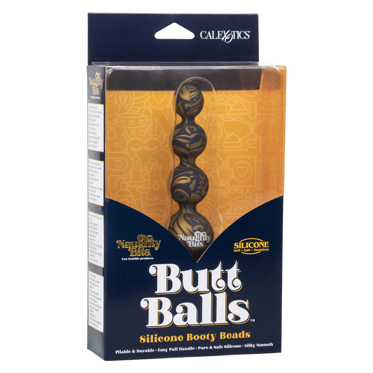 California Exotics - Naughty Bits Butt Balls Silicone Booty Beads (Black) CE1834 CherryAffairs