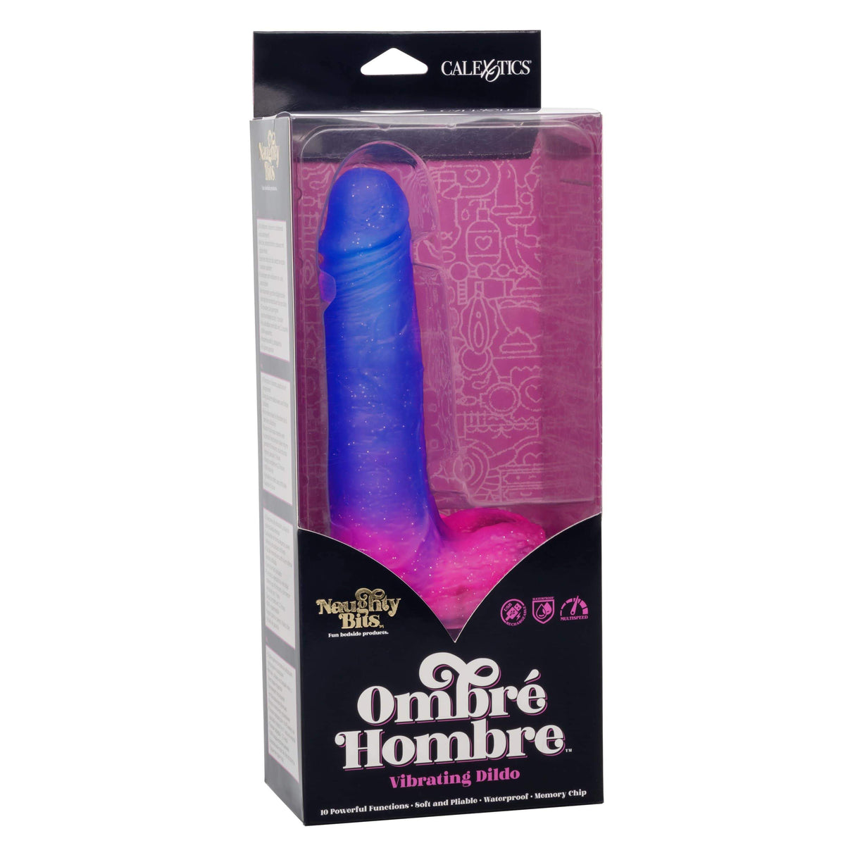 California Exotics - Naughty Bits Ombre Hombre Vibrating Dildo (Purple) CE1837 CherryAffairs