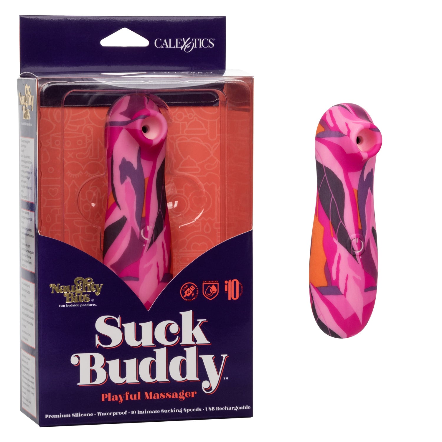 California Exotics - Naughty Bits Suck Buddy Playful Massager Clitoral Air Stimulator (Multi Colour) CE1982 CherryAffairs