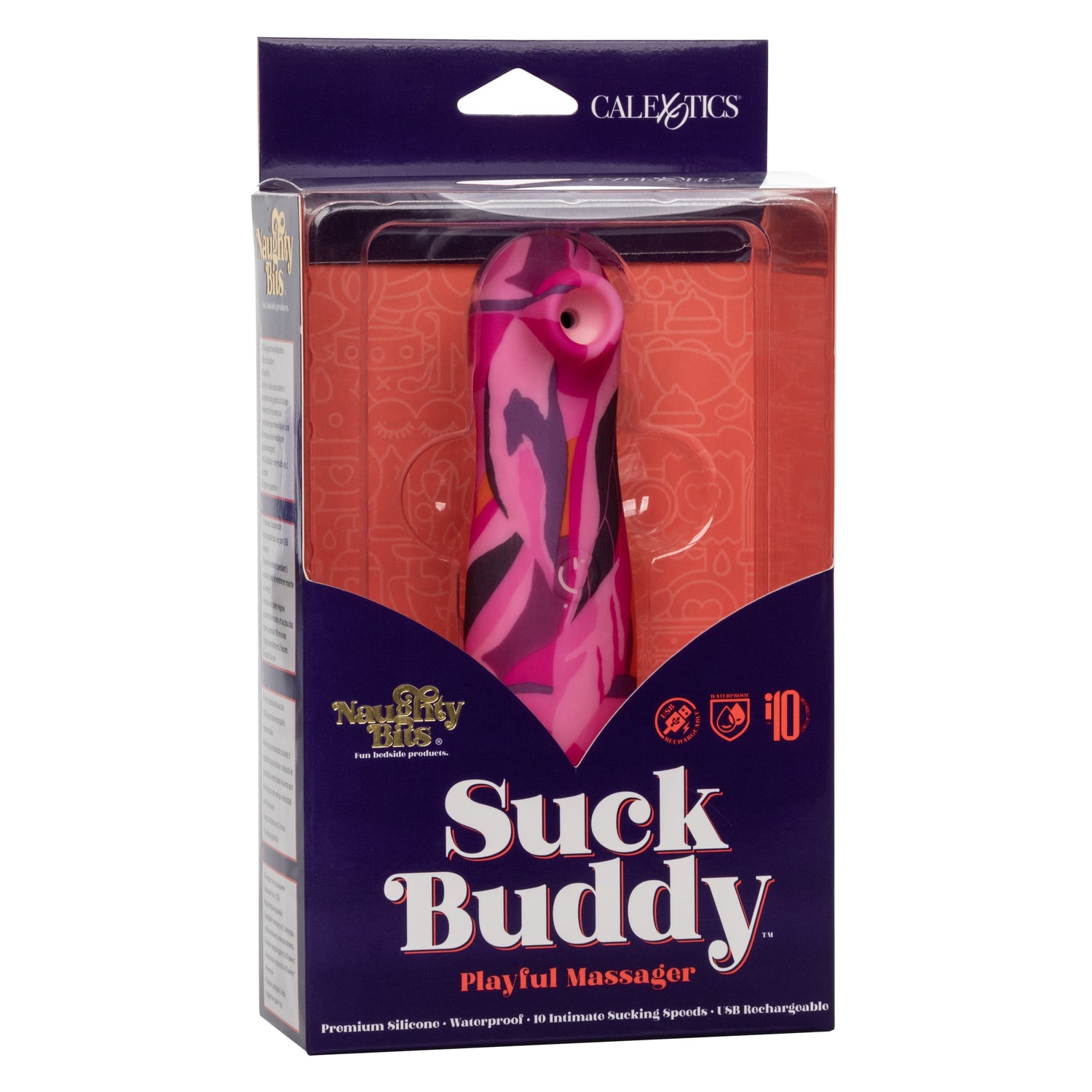 California Exotics - Naughty Bits Suck Buddy Playful Massager Clitoral Air Stimulator (Multi Colour) CE1982 CherryAffairs