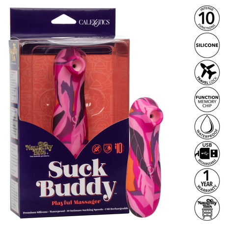 California Exotics - Naughty Bits Suck Buddy Playful Massager Clitoral Air Stimulator (Multi Colour) CE1982 CherryAffairs