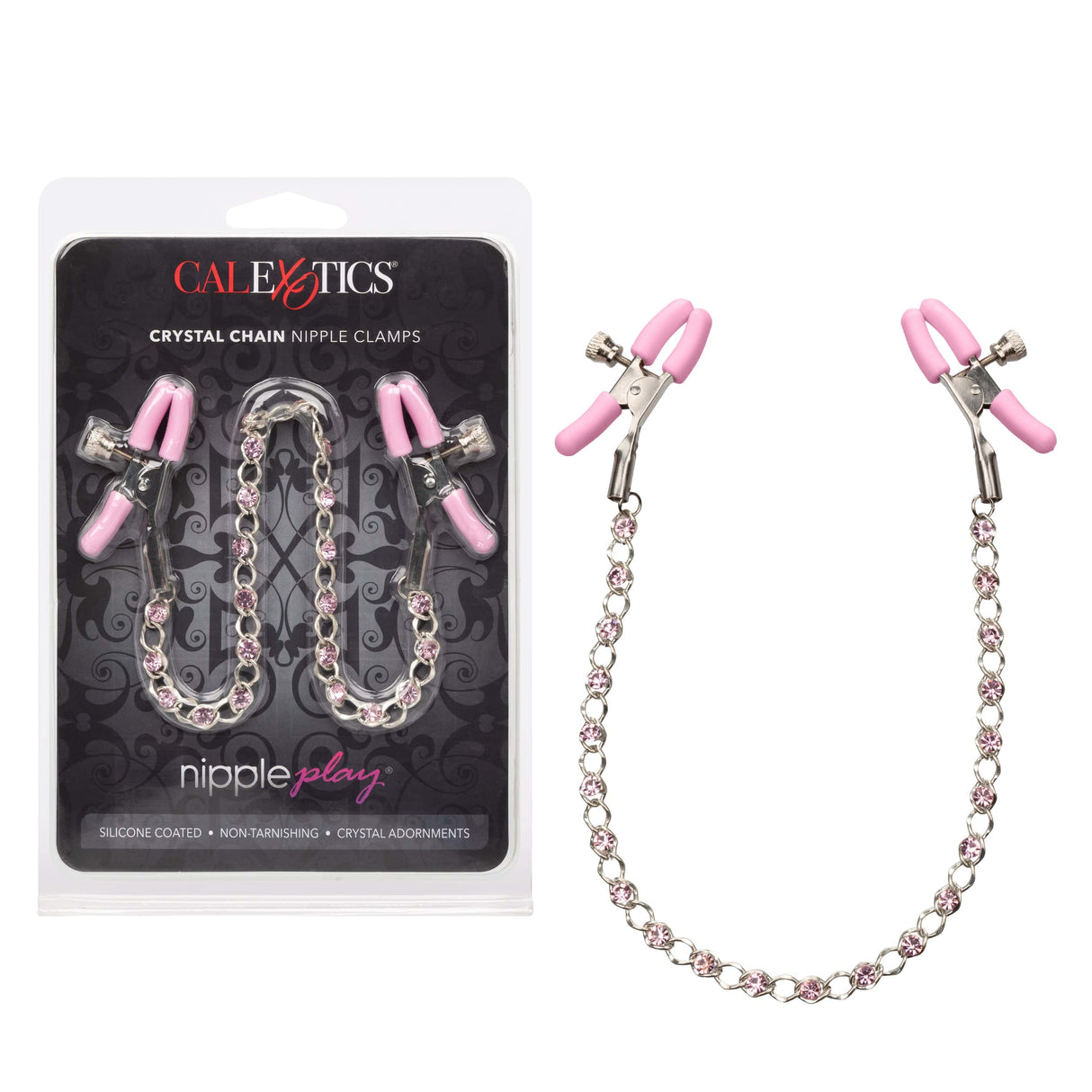 California Exotics - Nipple Play Crystal Chain Nipple Clamps CherryAffairs