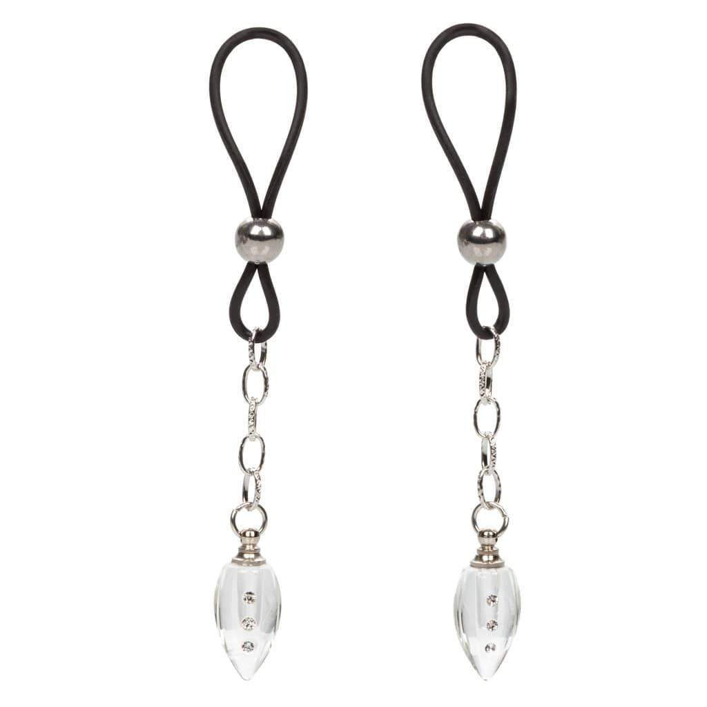 California Exotics - Nipple Play Non Piercing Nipple Jewelry Crystal Teardrop (Black) CE1705 CherryAffairs