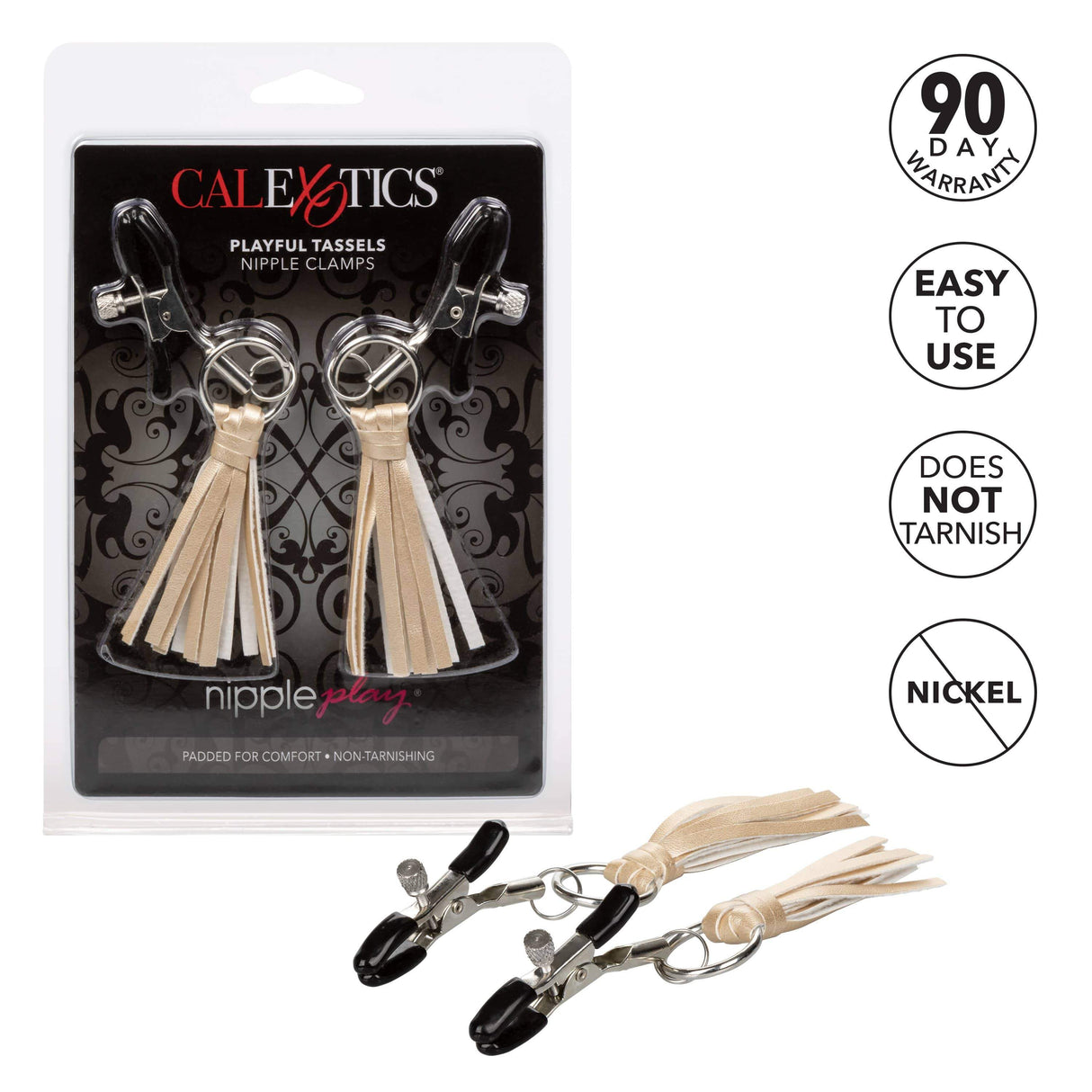 California Exotics - Nipple Play Playful Tassels Nipple Clamps    Nipple Clamps (Non Vibration)