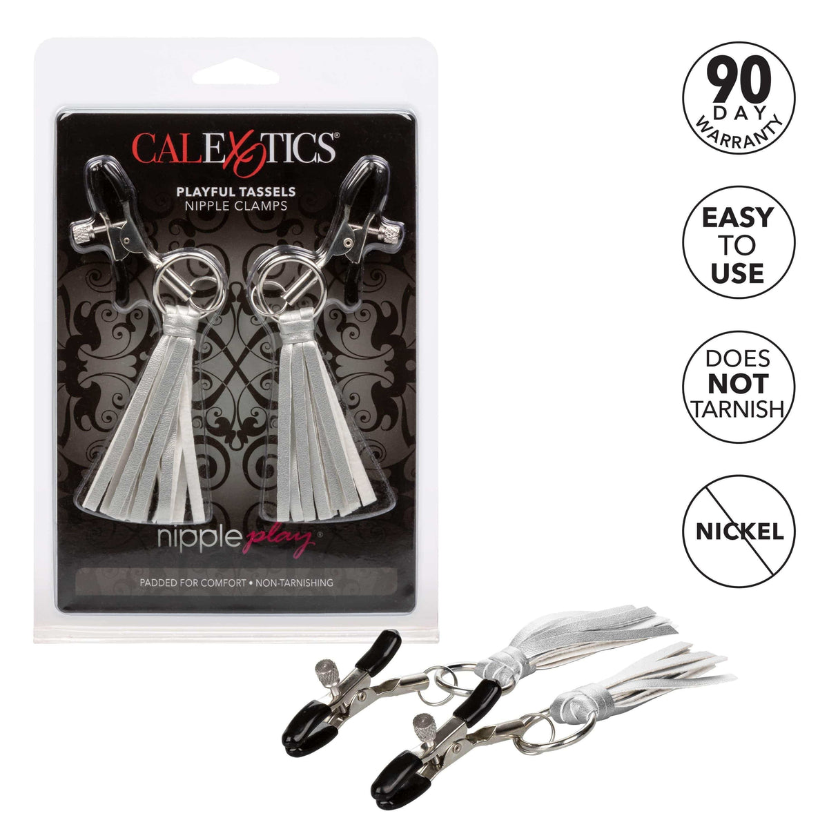 California Exotics - Nipple Play Playful Tassels Nipple Clamps    Nipple Clamps (Non Vibration)