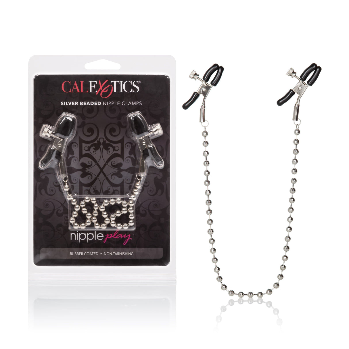 California Exotics - Nipple Play Silver Beaded Nipple Clamps (Silver) CE1592 CherryAffairs