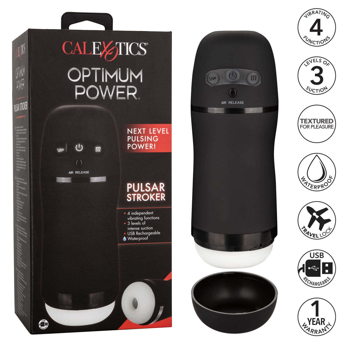 California Exotics - Optimum Power Pulsar Stroker (Black) CE1869 CherryAffairs