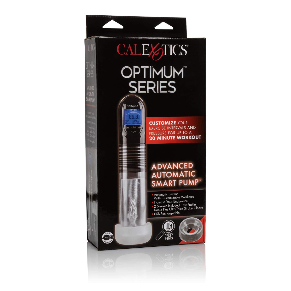 California Exotics - Optimum Series Advanced Automatic Smart Penis Pump (Clear) CE1682 CherryAffairs