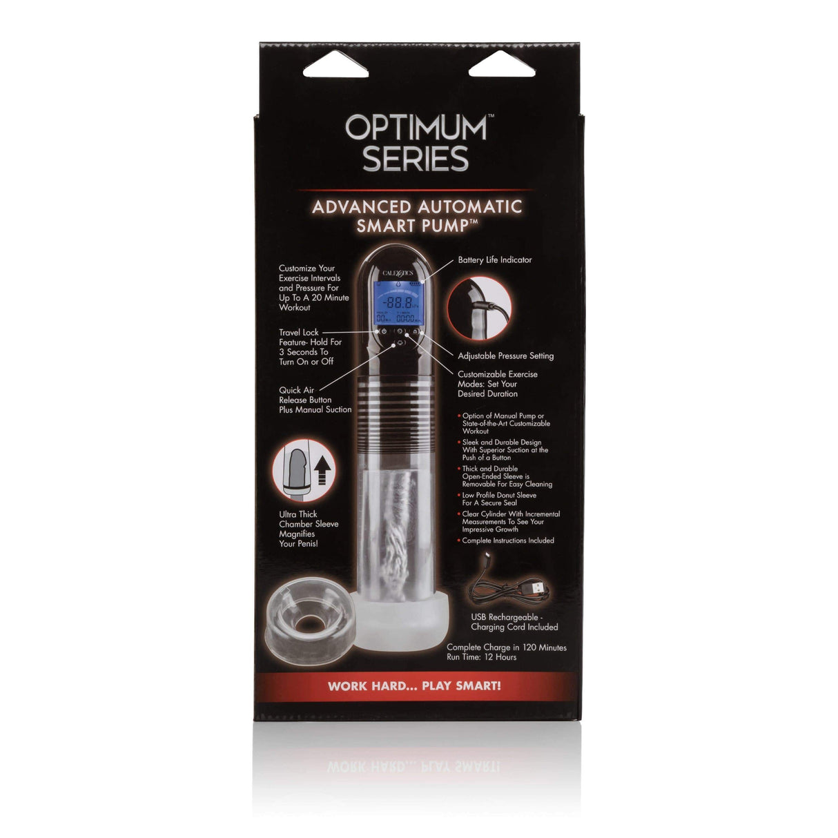 California Exotics - Optimum Series Advanced Automatic Smart Penis Pump (Clear) CE1682 CherryAffairs