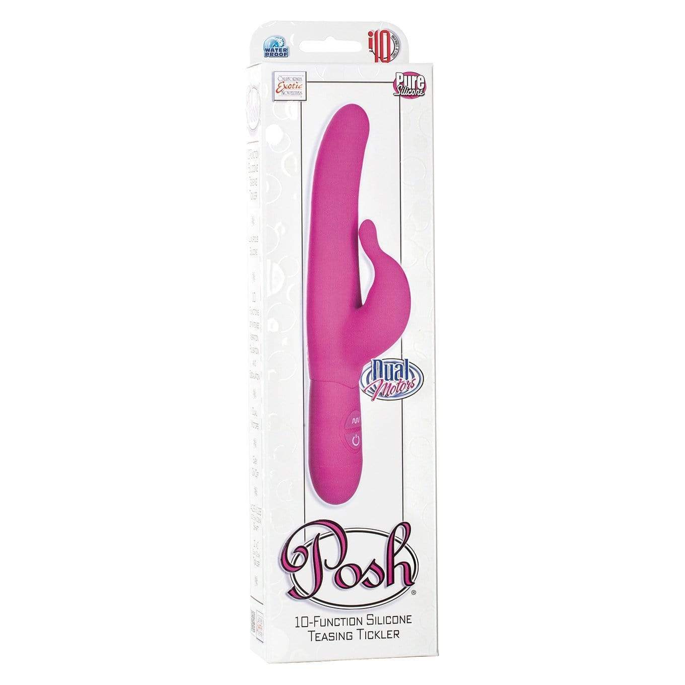California Exotics - Posh 10-Function Teasing Tickler Rabbit Vibrator (Pink) - CherryAffairs.sg