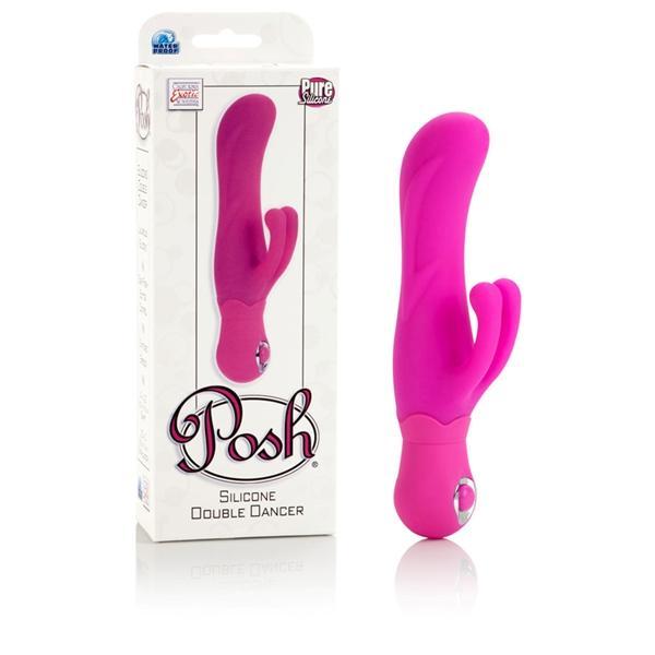 California Exotics - Posh Silicone Double Dancer Rabbit Vibrator (Pink) - CherryAffairs.sg