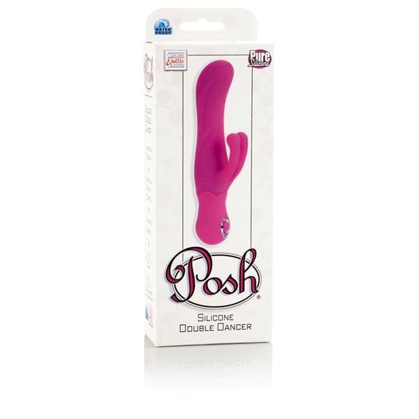 California Exotics - Posh Silicone Double Dancer Rabbit Vibrator (Pink) - CherryAffairs.sg