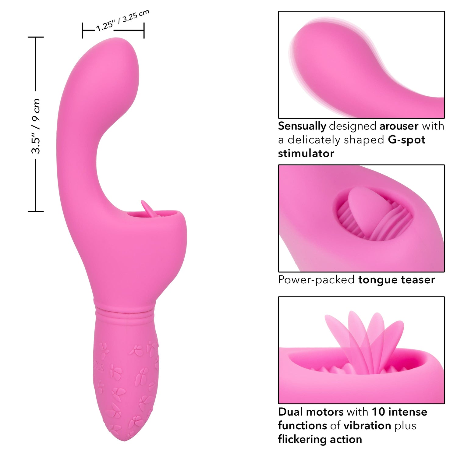 California Exotics - Rechargeable Butterfly Kiss Flicker G Spot Vibrator (Pink) CE1961 CherryAffairs