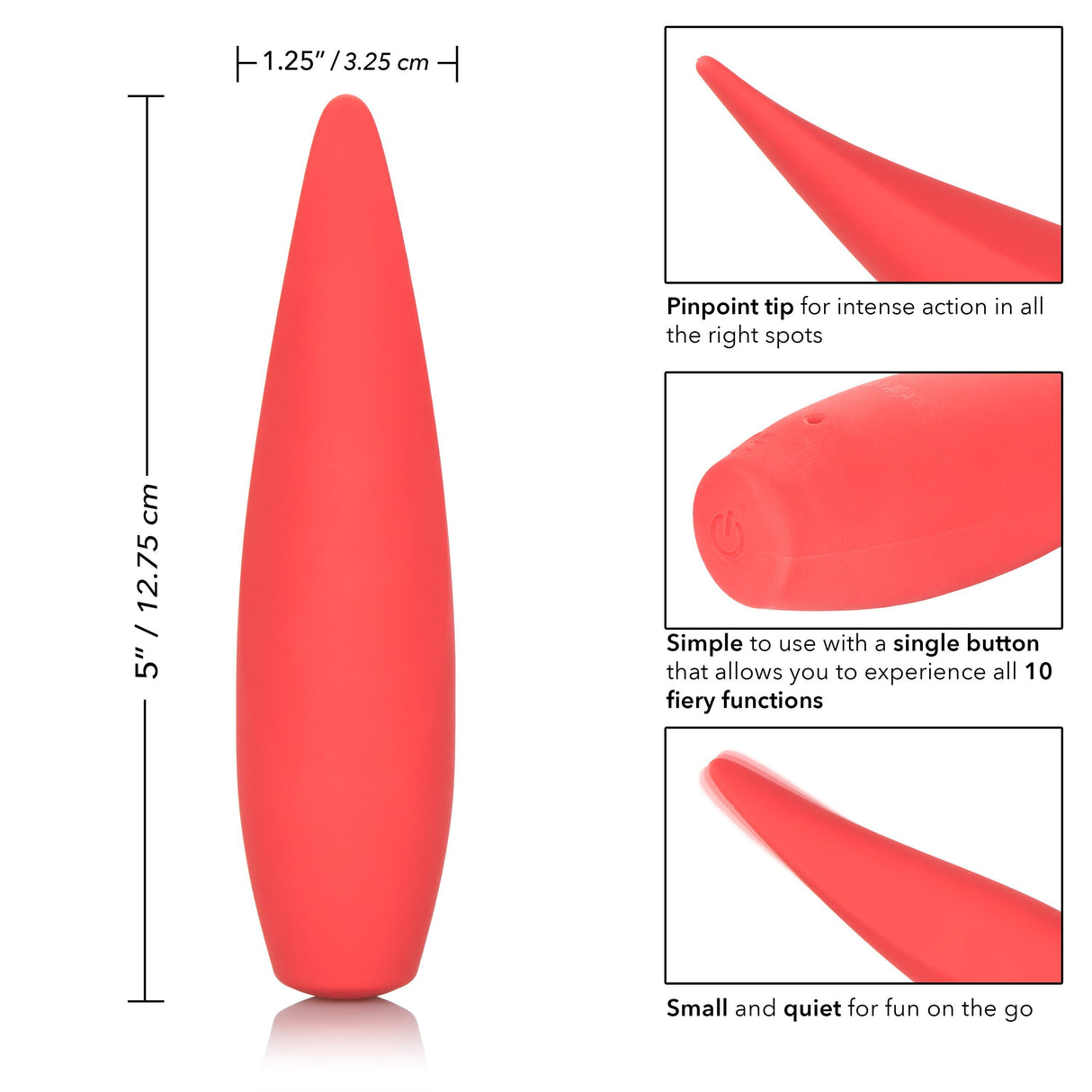 California Exotics - Red Hot Ember Rechargeable Clit Massager (Red) CE1585 CherryAffairs