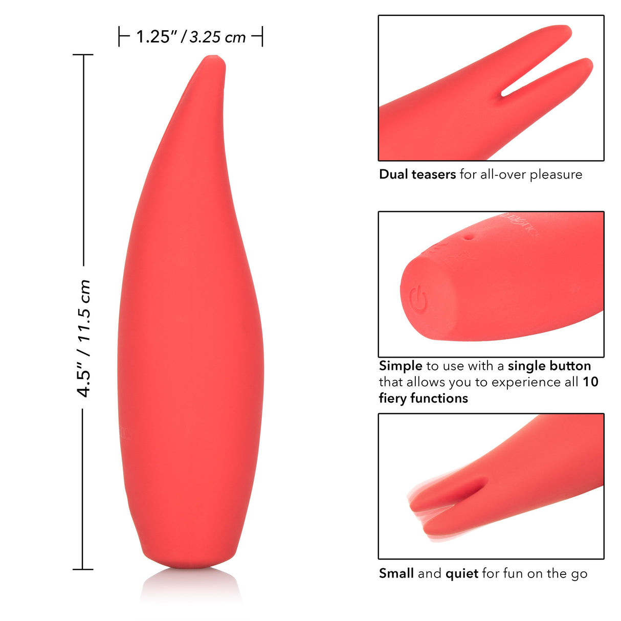 California Exotics - Red Hot Flare Rechargeable Clit Massager (Red) CE1584 CherryAffairs