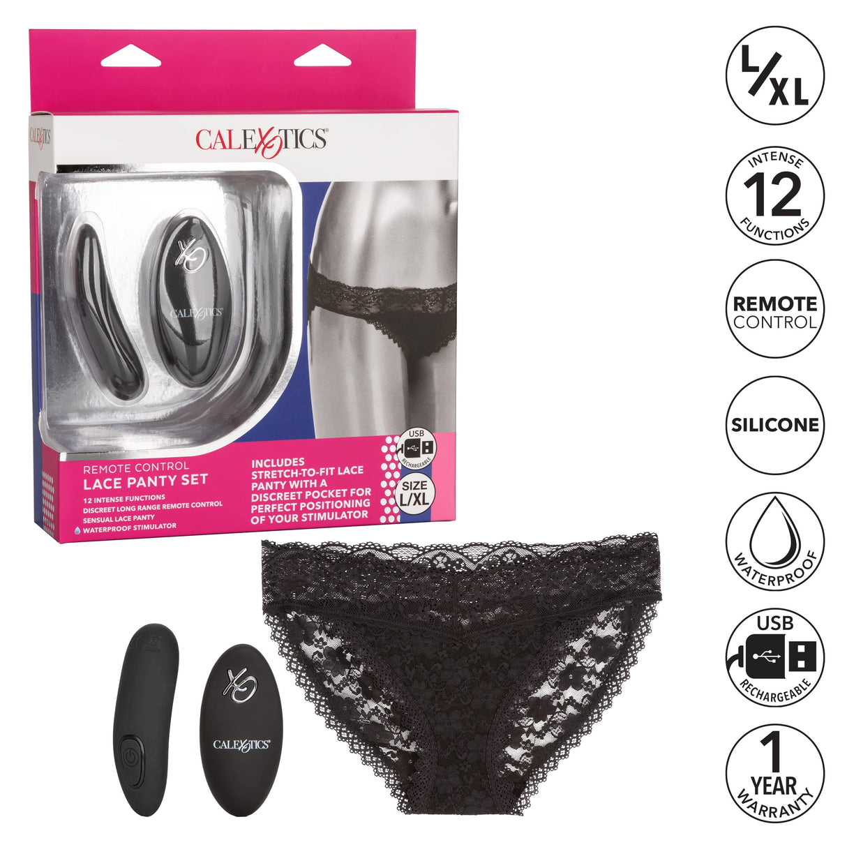 California Exotics - Remote Control Vibrating Lace Panty Set CherryAffairs