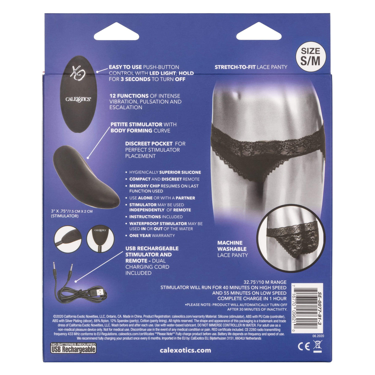 California Exotics - Remote Control Vibrating Lace Panty Set CherryAffairs