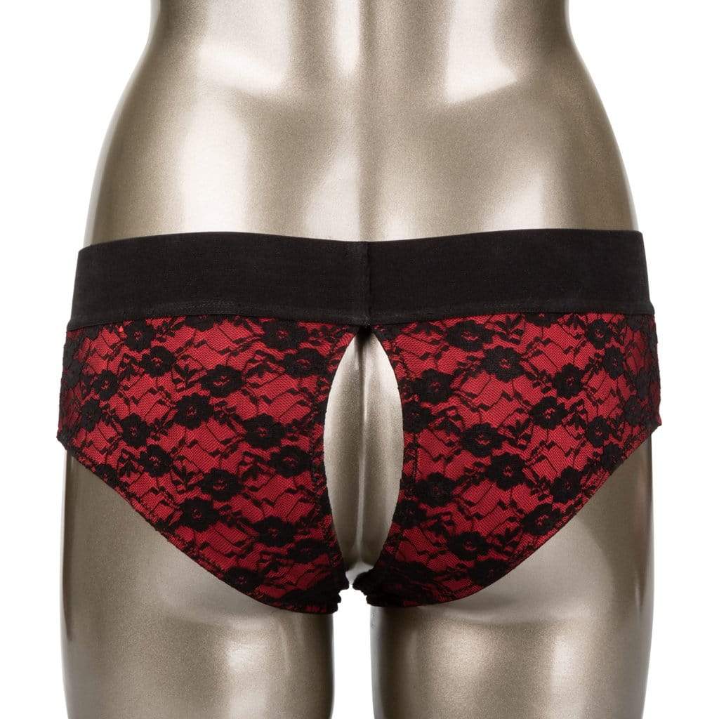 California Exotics - Scandal Crotchless Pegging Panty Set L/XL (Red) CE1737 CherryAffairs