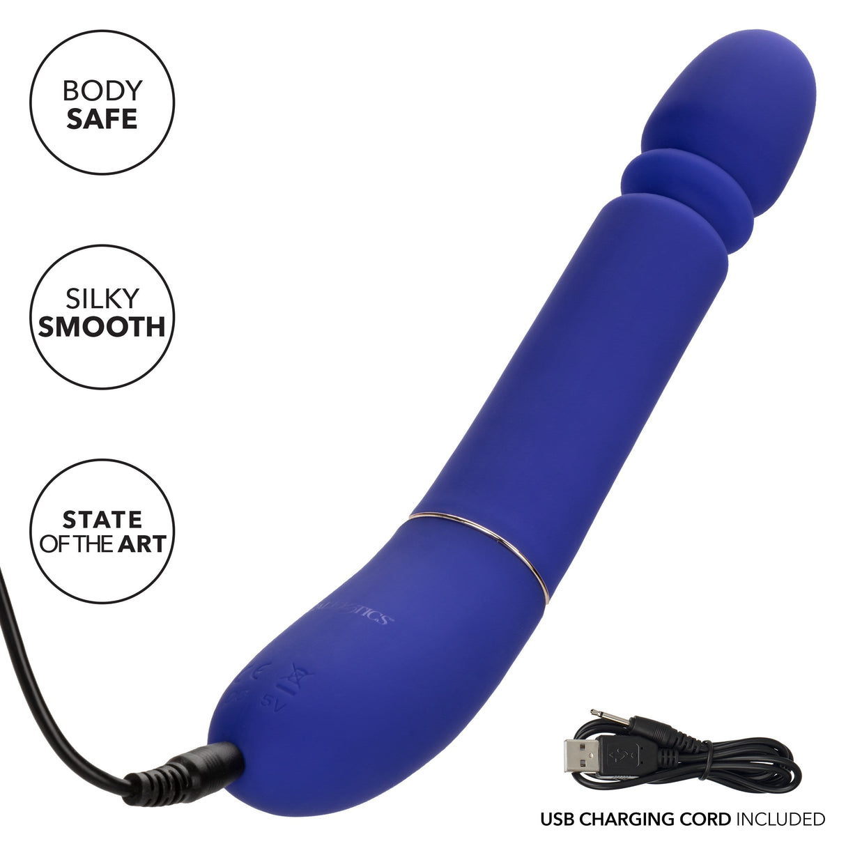 California Exotics - Shameless Slim Thumper Wand Massager (Blue) CE1886 CherryAffairs