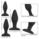 California Exotics - Silicone Flanged Based Anal Exerciser Kit (Black)    Anal Kit (Non Vibration)