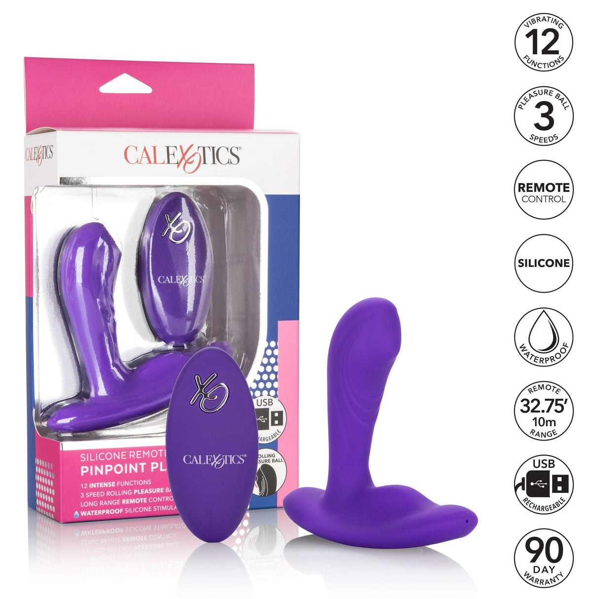 California Exotics - Silicone Remote Pinpoint Pleaser Prostate Massager (Purple) CE1636 CherryAffairs