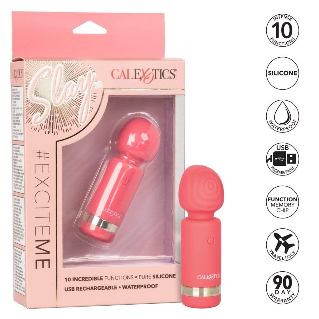 California Exotics - Slay ExciteMe Mini Wand Massager (Pink) CE1709 CherryAffairs