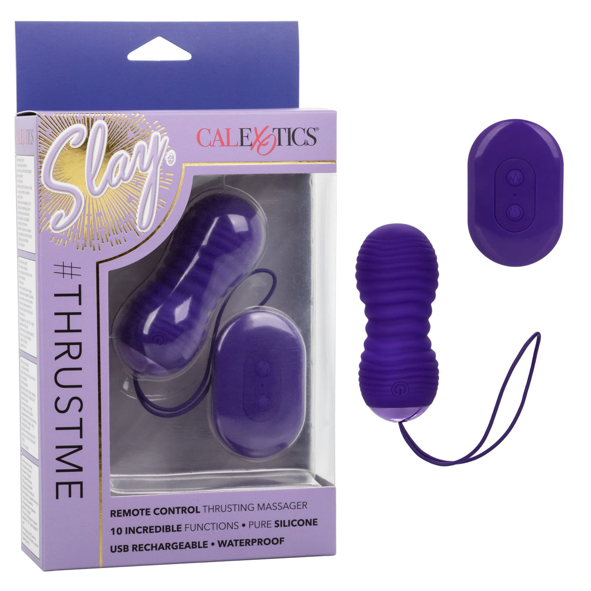 California Exotics - Slay ThrustMe Remote Control Thrusting Egg Massager (Purple) CE1938 CherryAffairs