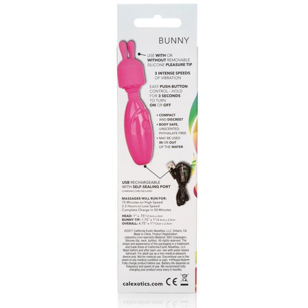 California Exotics - Tiny Teasers Rechargeable Bunny Wand Massager (Pink) CE1264 CherryAffairs