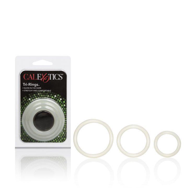 California Exotics - Tri-Rings Glow-In-The-Dark (White) CE1218 CherryAffairs