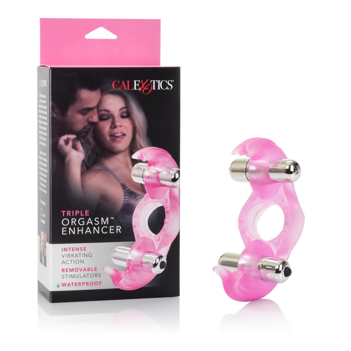 California Exotics - Triple Orgasm Enhancer Vibrating Cock Ring (Pink) CE1542 CherryAffairs