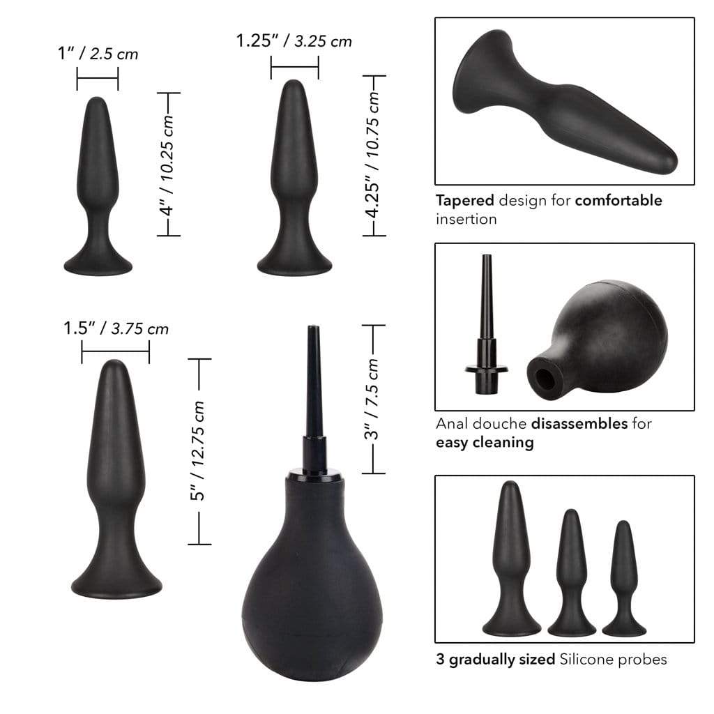 California Exotics - Ultimate Douche Plus Silicone Probes Anal Kit (Black) CE1703 CherryAffairs