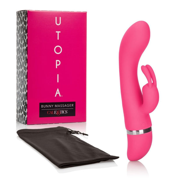 California Exotics - Utopia Bunny Massager (Pink) CE1351 CherryAffairs