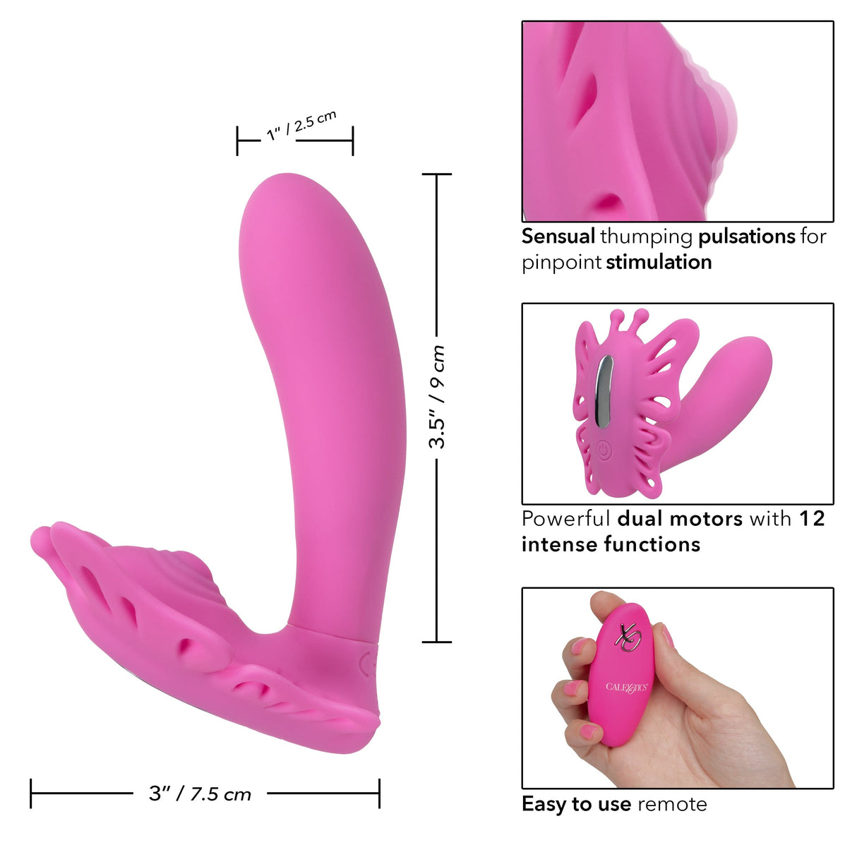 California Exotics - Venus Butterfly Silicone Remote Pulsating Venus G Spot Vibrator (Pink) CE1963 CherryAffairs