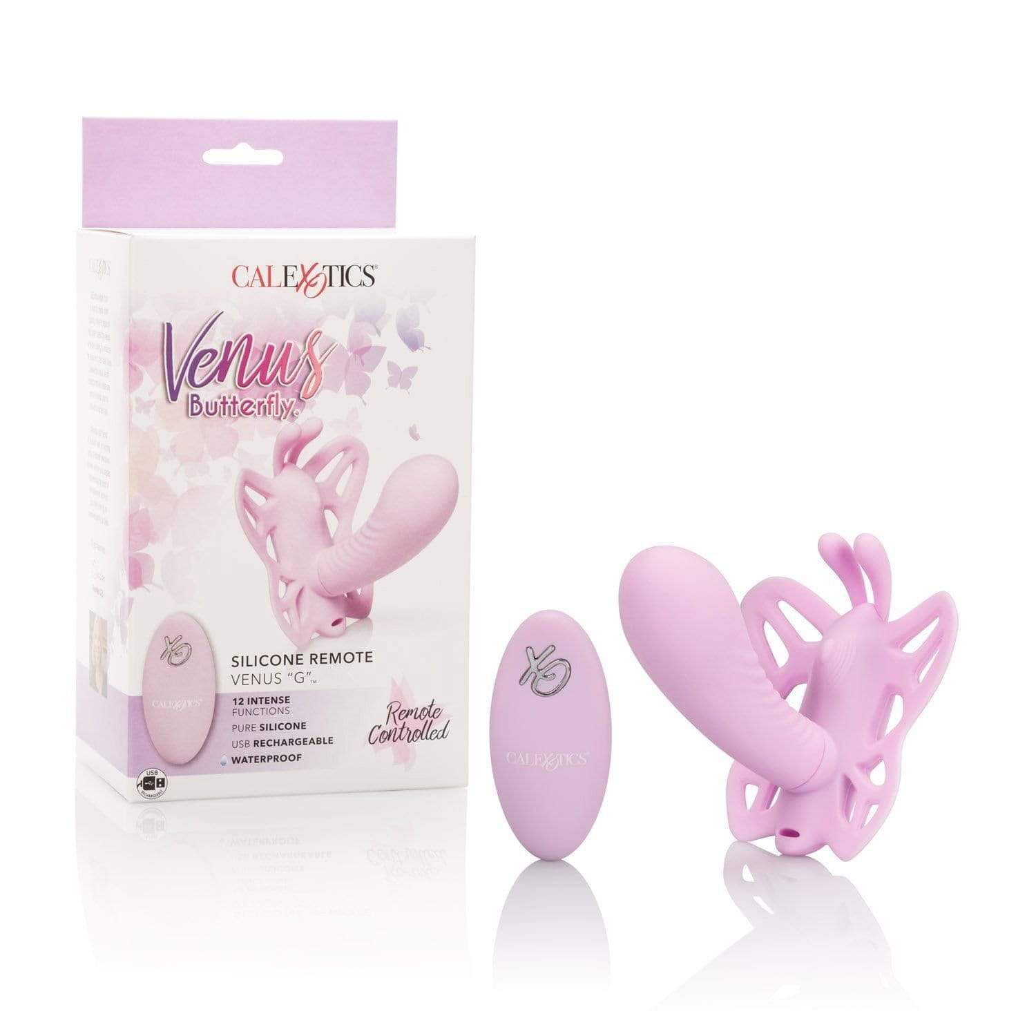 California Exotics - Venus Butterfly Silicone Remote Venus G Spot Vibrator (Pink)    Remote Control Dildo w/o Suction Cup (Vibration) Rechargeable