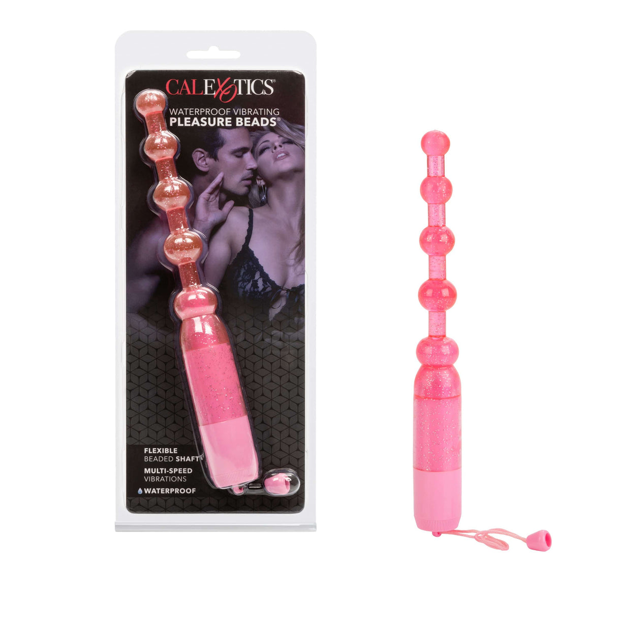 California Exotics - Waterproof Vibrating Pleasure Anal Beads (Pink) CE1902 CherryAffairs