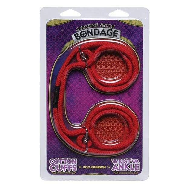 Doc Johnson - Japanese Style Bondage Wrist or Ankle Cotton Rope Cuffs (Red) DD1166 CherryAffairs